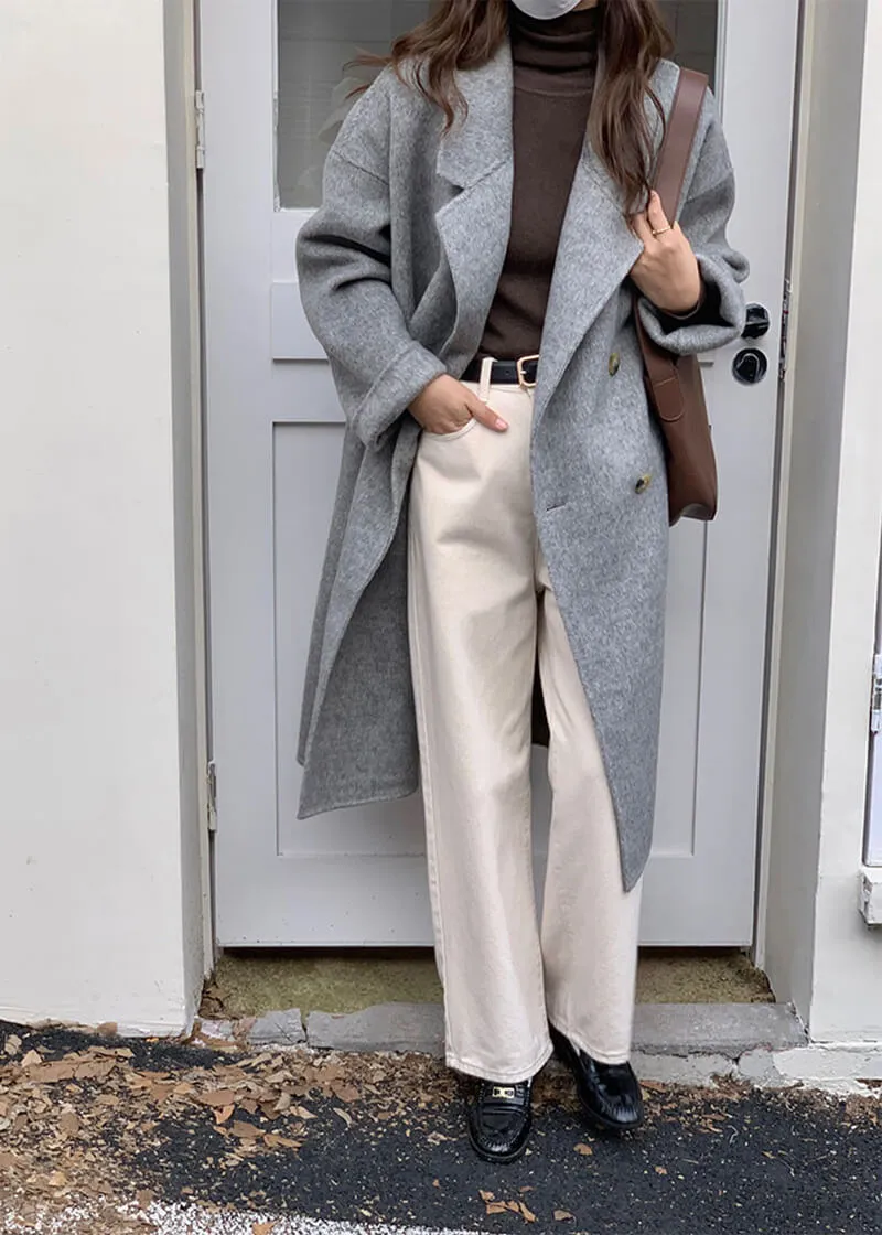 Wool & Cashmere Blend Button Coat