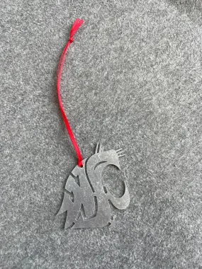 WSU Cougars Silver Metal Ornament